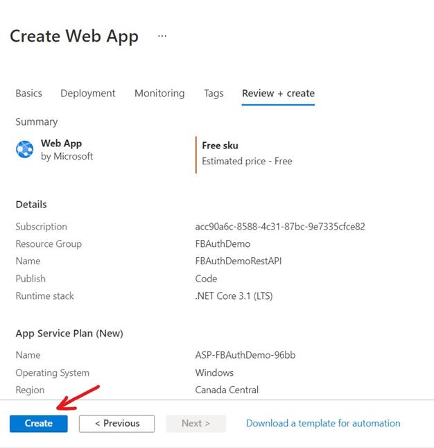 How to build and publish a .NET Core API to perform CRUD operations on Azure Cosmos DB (SQL API) and secure it using Facebook Authentication